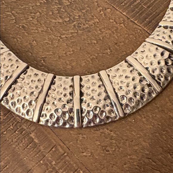 Silver Textured Necklace and Earring Set #304 - Picture 7 of 7